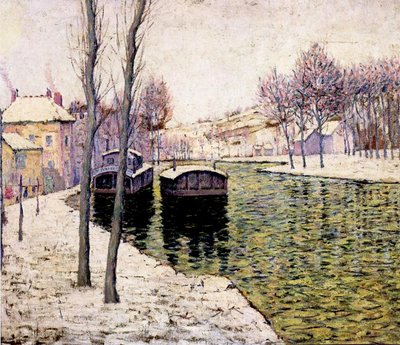 Barges on the Seine by Ernest Lawson